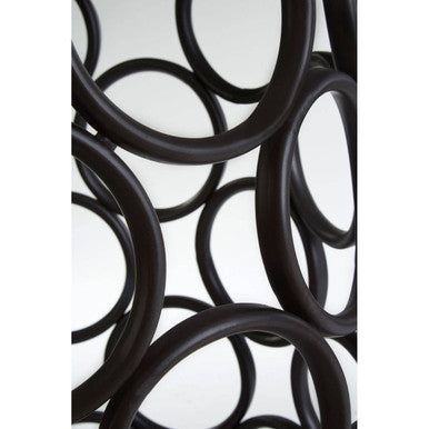 Antalya Black Round Side Table with Glass Top
