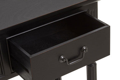 Heritage Three Drawer Vintage Black Console Table