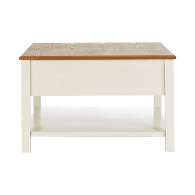 Dorset Cream Coffee Table with Rattan Storage Baskets