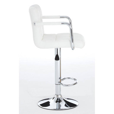 Starz White Leather Effect Bar Chair