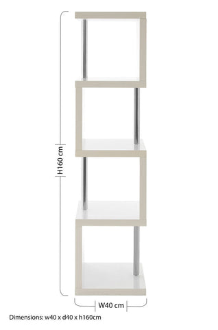 Maze 4 Tier White Gloss Shelf Unit