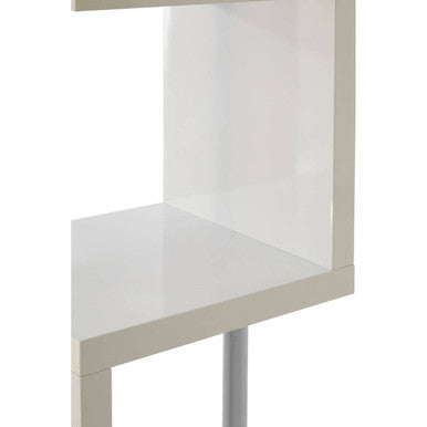 Maze 4 Tier White Gloss Shelf Unit