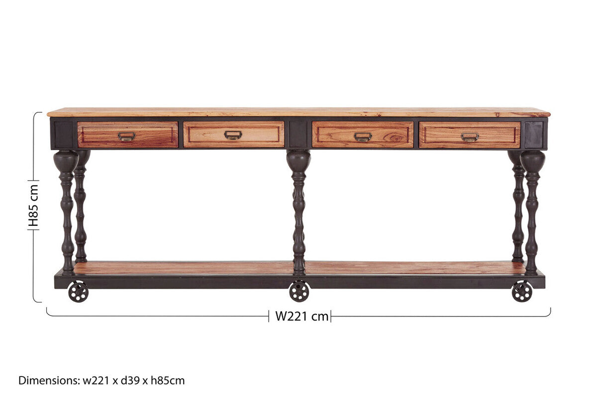 New Foundry 4 Drawers Console Table