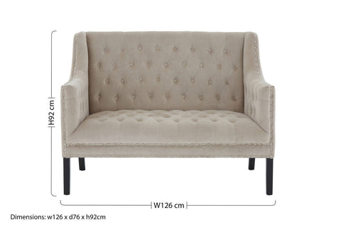 Regent Park Camel Velvet 2 Seat Sofa