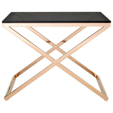 Montril Glass Top Criss Cross End Table