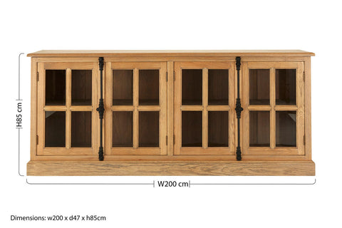 Lyon Oak Wood Sideboard with Washed Grey Finish