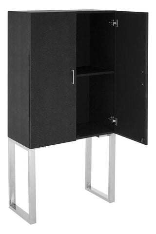 Pacific Black Faux Shark Skin Small Cabinet