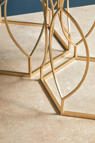 Avantis Set Of 2 Hexagon Champagne Finish Tables