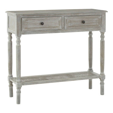 Heritage Two Drawer Grey Wash Rectangular Console Table