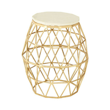 Templar Marble and Gold Finish Side Table