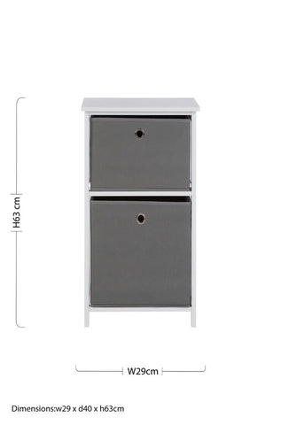 Lindo 2 Grey Fabric Drawers Cabinet