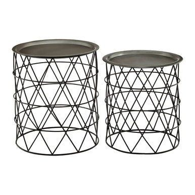Templar Set Of Two Zinc And Black Iron Tables