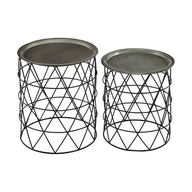 Templar Set Of Two Zinc And Black Iron Tables