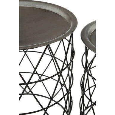 Templar Set Of Two Zinc And Black Iron Tables