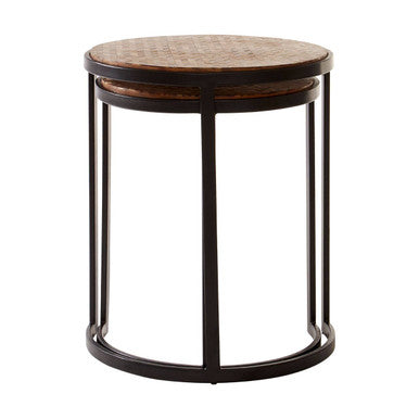 Halle Set of Two Chevron Design Nesting Tables