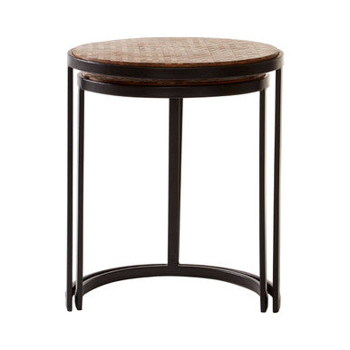 Halle Set of Two Chevron Design Nesting Tables