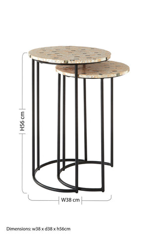 Halle Set of Two Mother Of Pearl Nesting Side Tables