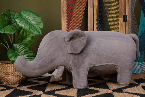 Jungle Safari Kids Grey Elephant Animal Stool