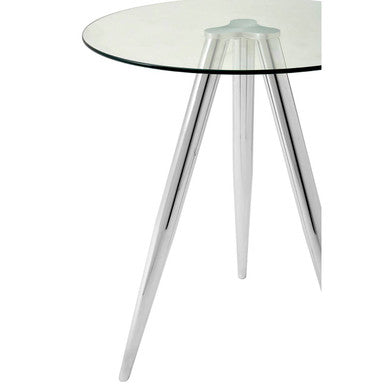 Barton Round Glass Bar Table with Chrome Legs