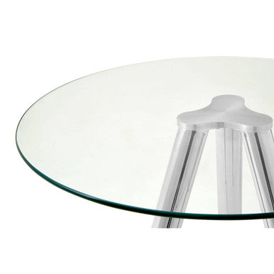 Barton Round Glass Bar Table with Chrome Legs