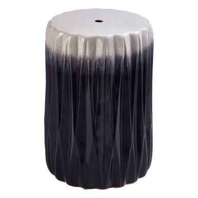 Azul Ombre Blue and White Ceramic Side Table and Stool