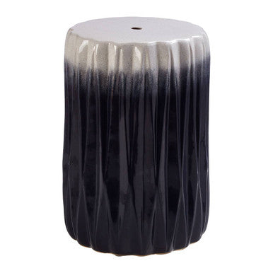 Azul Ombre Blue and White Ceramic Side Table and Stool