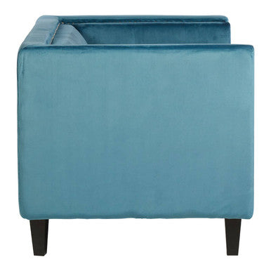 Felisa Two Seat Teal Blue Velvet Sofa