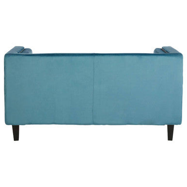 Felisa Two Seat Teal Blue Velvet Sofa