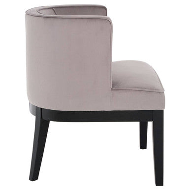 Daxton Light Grey Velvet Curved Back Chair
