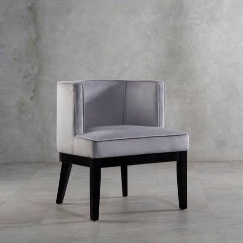 Daxton Light Grey Velvet Curved Back Chair