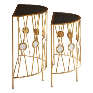 Faiza Set Of 2 Cross Design Console Tables