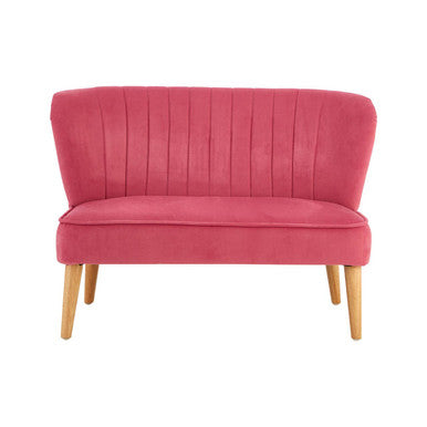 Mia 2 Seat Pink Velvet Kids Sofa