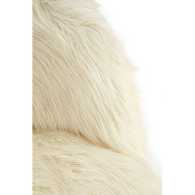 Kids White Faux Fur Chair