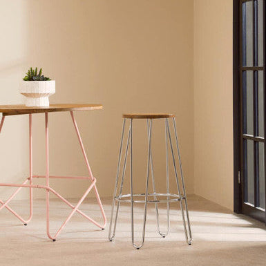 District Chrome Hairpin Stool