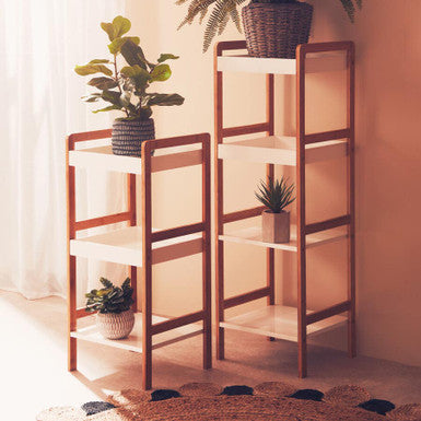 ARLA 3 Tier  Bathroom Shelf Unit With Birchwood Frame