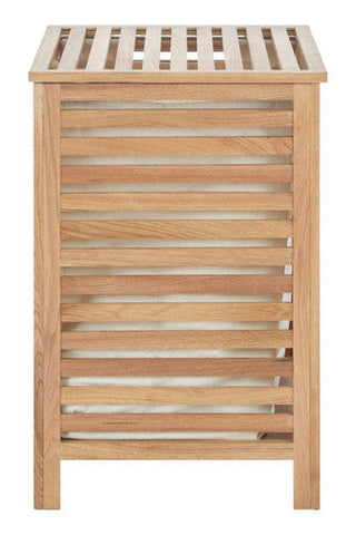 Arla Walnut Wood Laundry Hamper with Lining