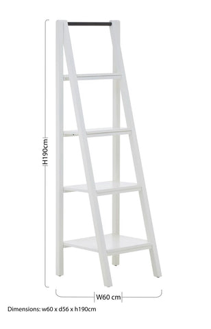 Dayak White 4 Tier Shelf Unit