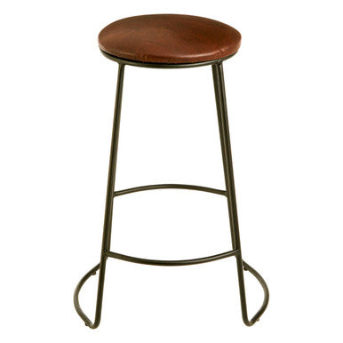 Brixton Faux Leather Bar Stool with Metal Legs
