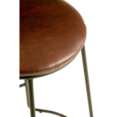 Brixton Faux Leather Bar Stool with Metal Legs