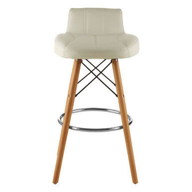 Stockholm White Leather Effect Bar Stool