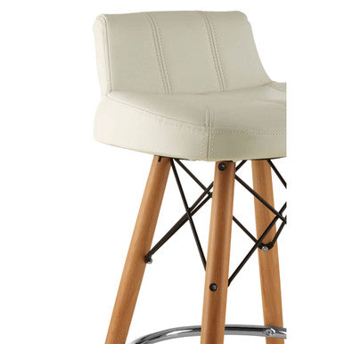 Stockholm White Leather Effect Bar Stool