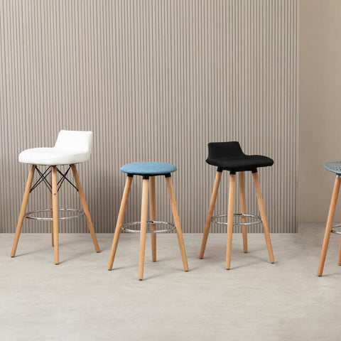 Stockholm Black Leather Effect Seat Bar Stool