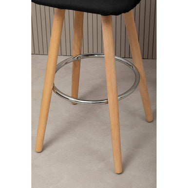 Stockholm Black Leather Effect Seat Bar Stool