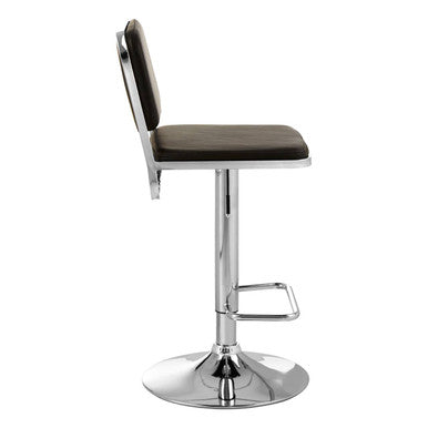 Stockholm Black Seat And Chrome Base Bar Stool