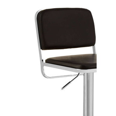 Stockholm Black Seat And Chrome Base Bar Stool