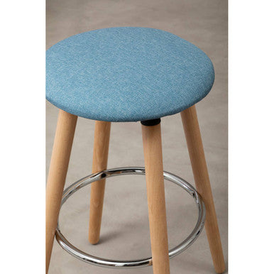 Stockholm Blue Round Bar Stool