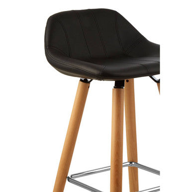 Stockholm Black Faux Leather Bar Stool