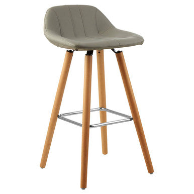 Stockholm Grey Faux Leather Bar Stool