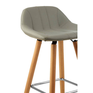 Stockholm Grey Faux Leather Bar Stool