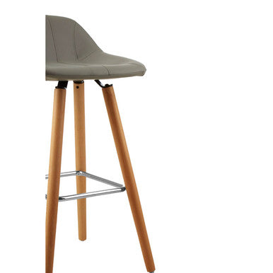 Stockholm Grey Faux Leather Bar Stool